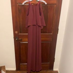 Flounced Crinkle Chiffon Bridesmaid Dress